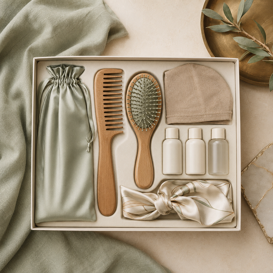 Cranial prosthesis care kit with satin storage and gentle tools