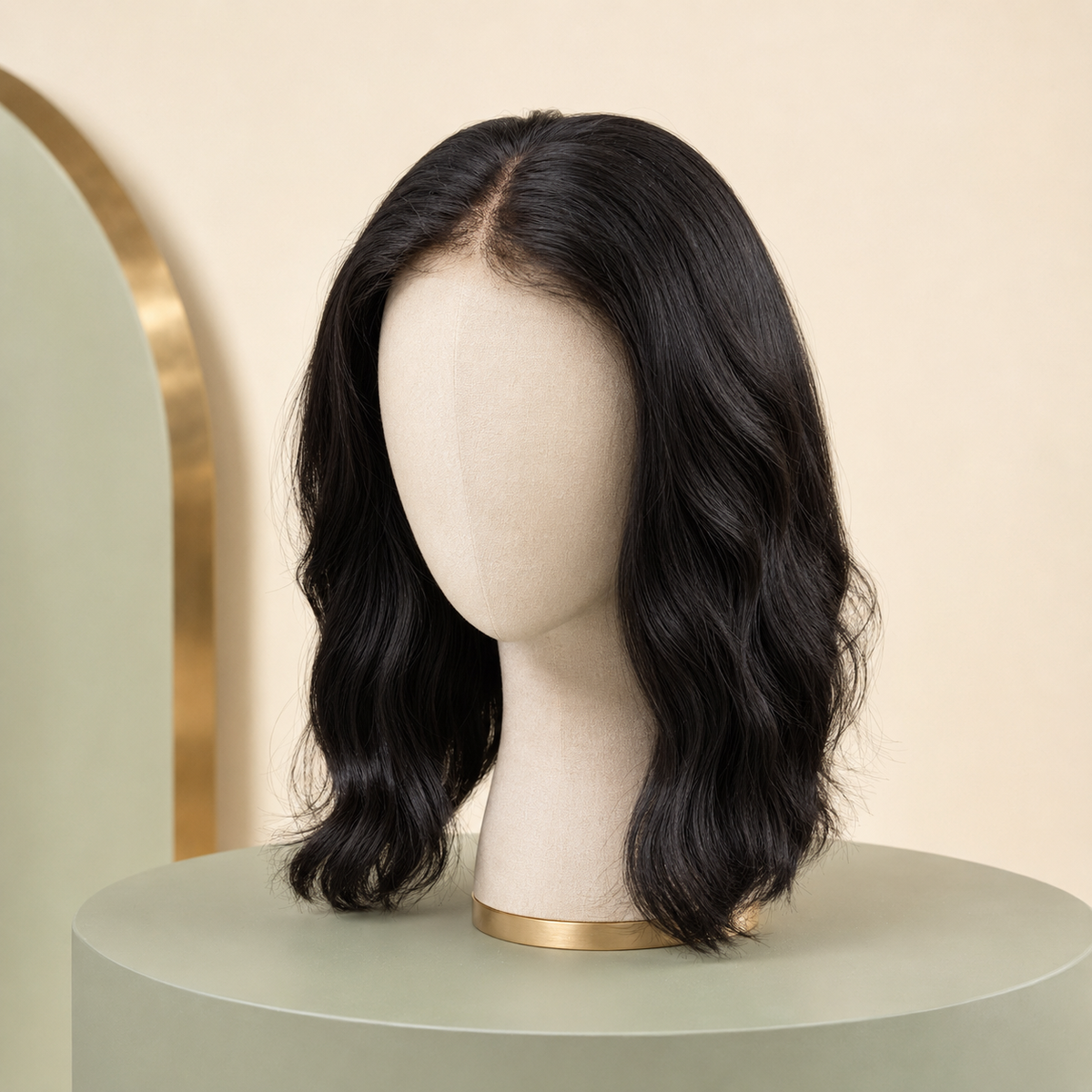 Natural black soft-wave HD lace cranial prosthesis